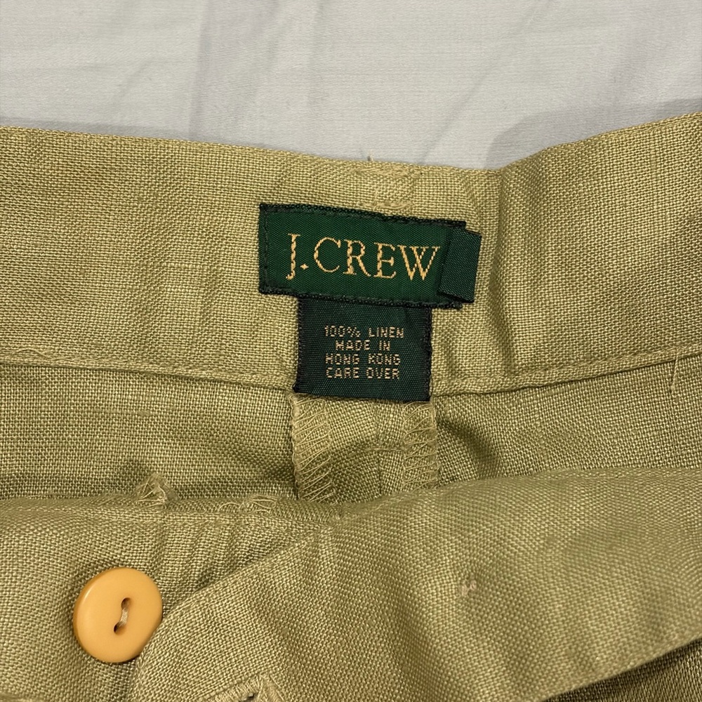 J. Crew women's Linen Pants - light Olive